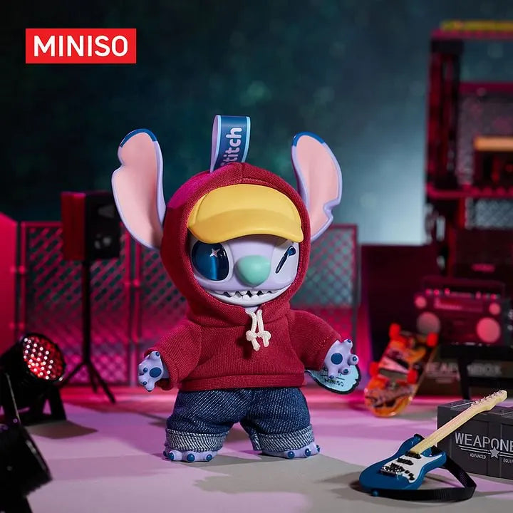 Disney Stitch Gen Z Street Soft Vinyl Plush Charm - Miniso charm Collectible Keychain at Mega Claw, product image 6