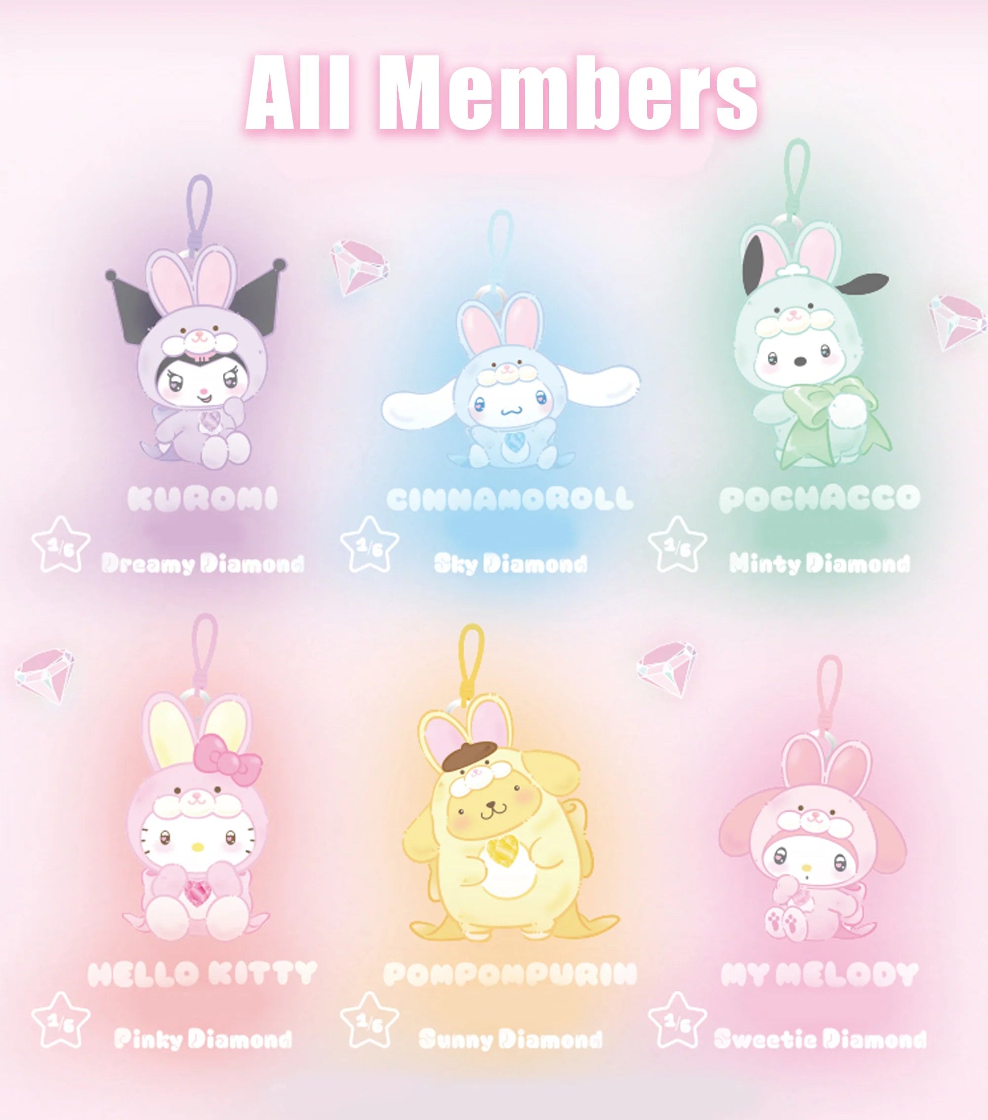 Sanrio Diamond Bunny Soft Vinyl Plush Blind Box - TOP TOY blind-box Blind Box Plush at Mega Claw, product image 2